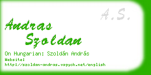andras szoldan business card